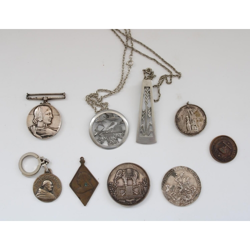 875 - Selection of civilian medals, awards and enamel badges incl. Voluntary Medical Service medal, Rifle ... 