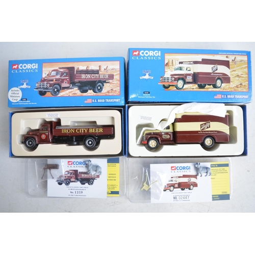 76 - Eight 1/50 scale diecast North American brewers truck models from Corgi and Matchbox to include Corg... 