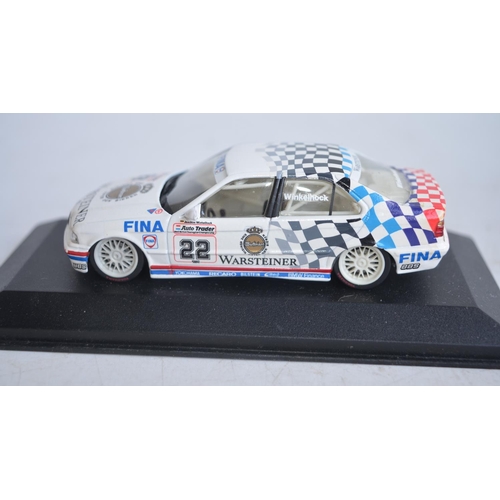 81 - Eight 1/43 scale diecast car models by Minichamps to include touring cars, a Generation VW Golf and ... 