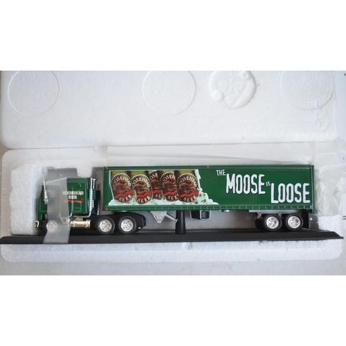 82 - Collection of 12x 1/100 scale diecast Matchbox North American and International Brewmasters truck mo... 