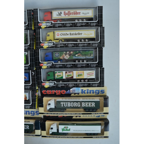 83 - Four 1/76 scale (OO gauge) Lledo Cargo Kings and 14x 1/87 (HO gauge) Dickie Spielzeug brewing relate... 