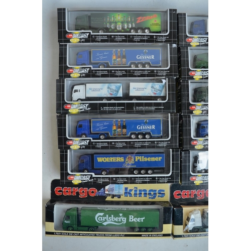 83 - Four 1/76 scale (OO gauge) Lledo Cargo Kings and 14x 1/87 (HO gauge) Dickie Spielzeug brewing relate... 