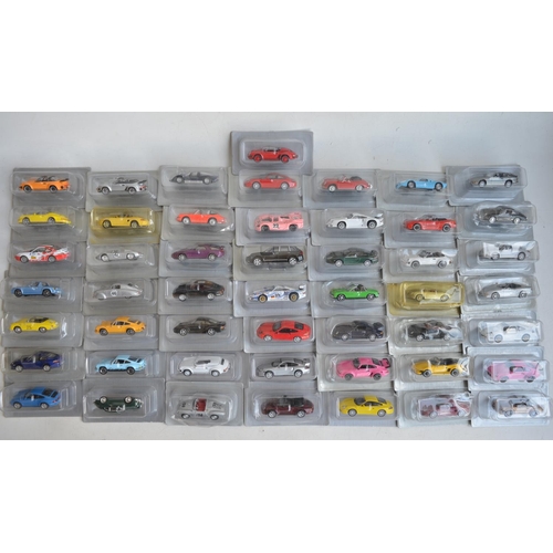 84 - Fifty 1/43 scale diecast Porsche model cars from DeAgostini, all models as new and un-displayed with... 