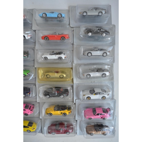 84 - Fifty 1/43 scale diecast Porsche model cars from DeAgostini, all models as new and un-displayed with... 