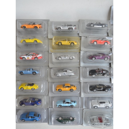 84 - Fifty 1/43 scale diecast Porsche model cars from DeAgostini, all models as new and un-displayed with... 