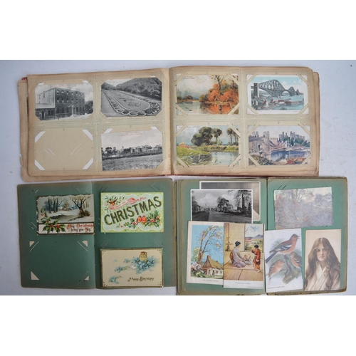 102 - Eight vintage postcard and photo albums containing a large number of photographs including signed ex... 