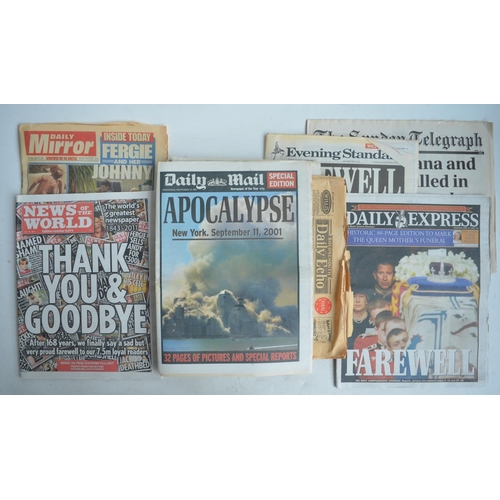 93 - Collection of significant and commemorative newspapers to include first and final editions (first Su... 