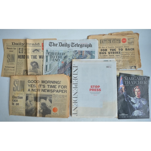 93 - Collection of significant and commemorative newspapers to include first and final editions (first Su... 