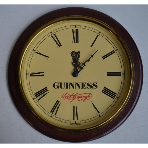 97 - Vintage ceramic Guinness advertising mantle clock by Diamond Print & Ceramics (official merchandise,... 