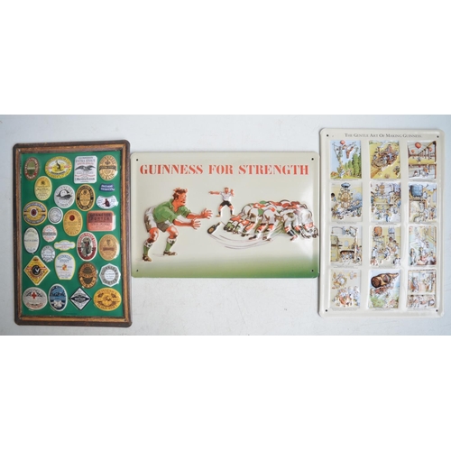 99 - Collection of Guinness related ephemera to include an Extra Stout mirror (58.3x48cm), a harmonica, b... 