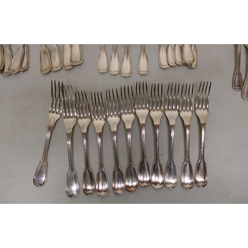 561 - Mid C20th Belgian 86 piece matched silver plate cutlery set, principal maker B. Wiskemann, in origin... 