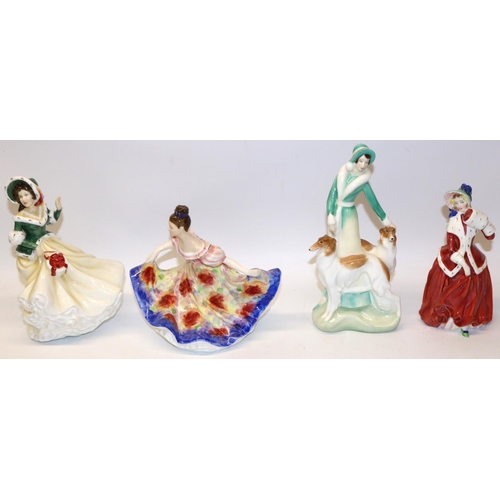 1231 - Four Royal Doulton figures - Daisy HN3802, Christmas Morn HN1992, Lynne HN3740 and Classics Christma... 