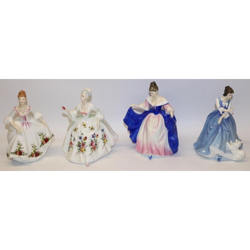 1235 - Four Royal Doulton figures - Country Rose HN3221, Lorraine HN3118, Diana HN2468 and Sara HN3308 H21c... 