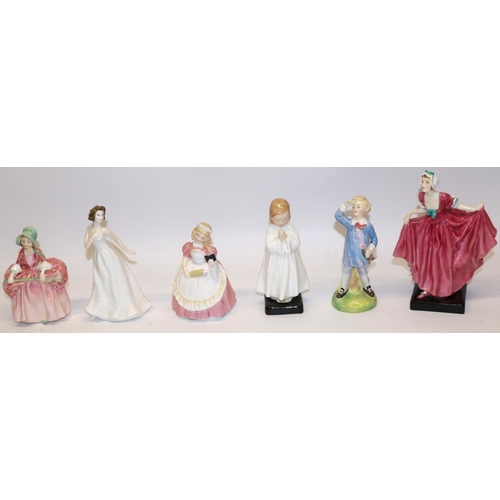 1242 - Six Royal Doulton figures - Little Boy Blue HN2062, Cookie HN2218, Bo Peep HN1811, Delight HN1772, B... 