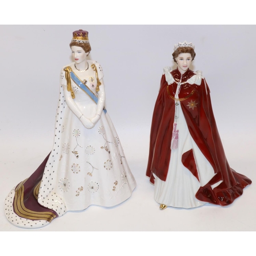 1247 - Royal Worcester figure - In Celebration of The Queen's 80th Birthday, dressed in the Robes of The Or... 