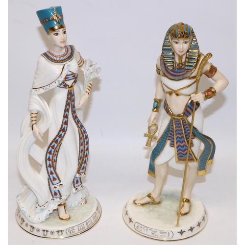 1249 - Pair of Wedgwood for Compton & Woodhouse Legends of The Nile figures - Tutankhamun The Boy King, CW3... 