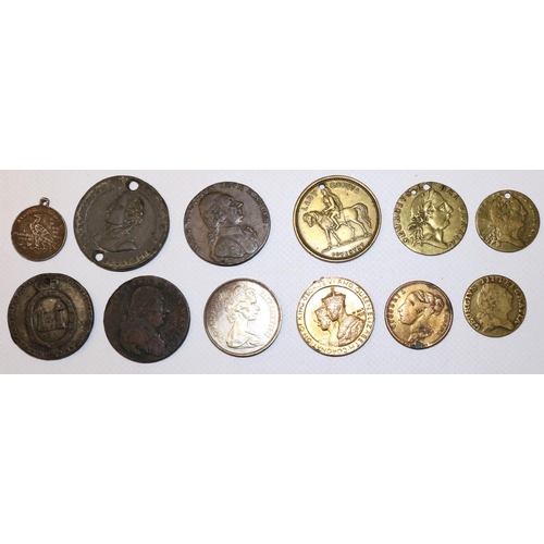 1291 - Small selection of conder tokens, medallions, imitation coinage etc