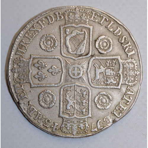 1301 - George II 1743 silver crown