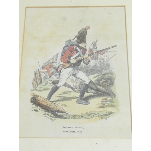 117 - A series of eight coloured Engravings of military uniforms, uniformly framed, 20cm x 13cm