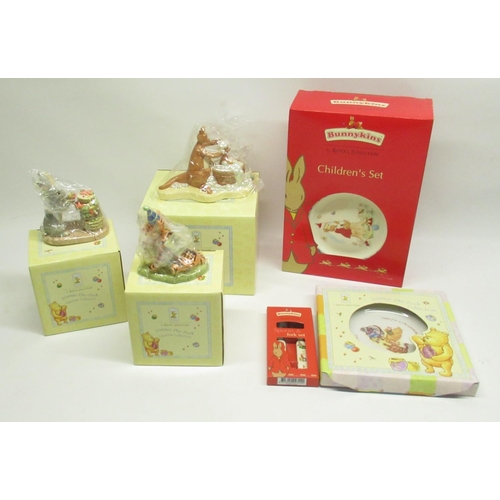 1258 - Boxed Royal Doulton Bunnykins Children's Set, matching Spoon & Fork Set, boxed Royal Doulton Winnie ... 