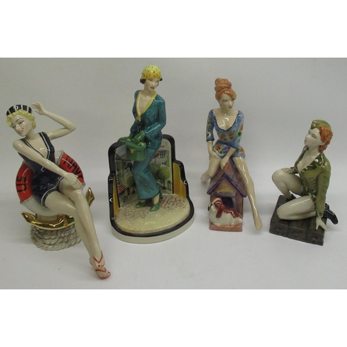 1263 - Four Peggy Davies limited edition figures - La Chic Guild Members Exclusive Colourway 79/100 H26cm, ... 