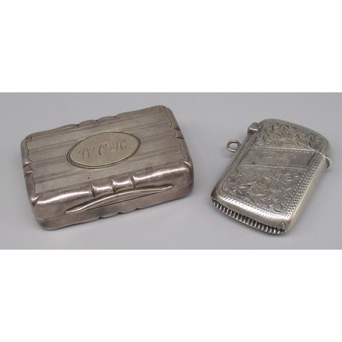 861 - Geo.V hallmarked Sterling silver pill box of shaped rectangular form by Colen Hewer, Cheshire, 1913,... 