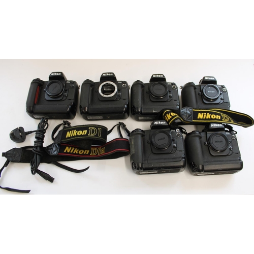 163 - Five Nikon D1H digital cameras (body only) and a single Nikon D1