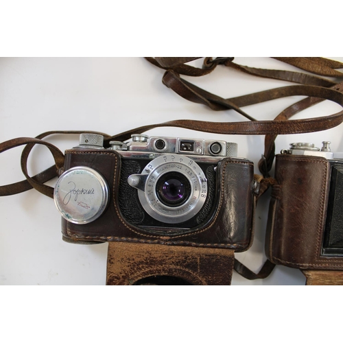 170 - Russian Zorki SLR camera rangefinder, Zeiss Ikon Ikonta 521/16 medium format 6x6 folding camera, Rus... 