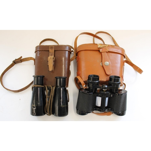 184 - Regent 8x30 coated optic binoculars, Taylor and Hobson x6 binoculars and Tasco 7x20 110 binocular ca... 