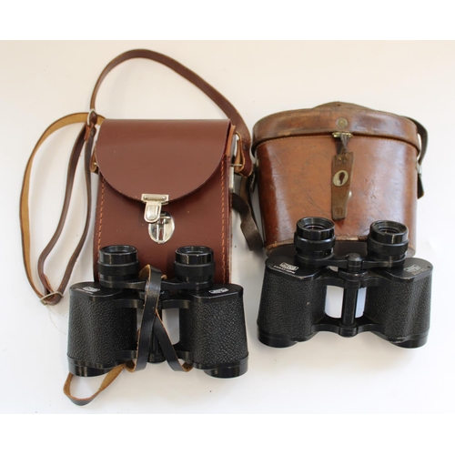 185 - Two pairs of Carl Zeiss Jena Jenoptem 8x30 binoculars in leather cases