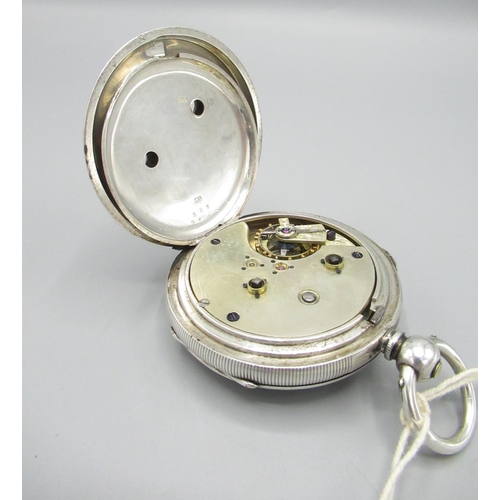 503 - Victorian silver key wound and set Centre Seconds Chronograph open faced pocket watch, signed cream ... 