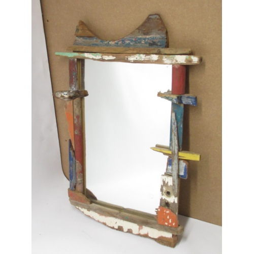 609 - Fearless Flotsam driftwood framed wall mirror, W60cm H45cm