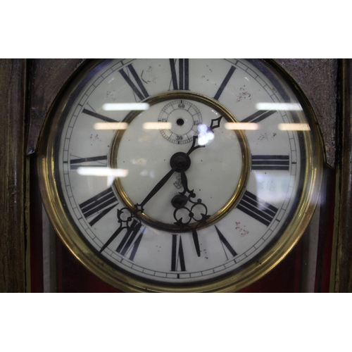 237 - Victorian Vienna style wall clock with Gustav Becker movement in later painted case, and an aneroid ... 