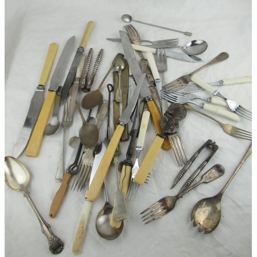 207 - Collection of silver plated items incl. candelabra, tea service, wine cooler, cutlery etc (2 boxes)