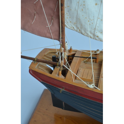 123 - Large static wooden model of The Hastings fishing lugger RX94, built from the vintage and discontinu... 