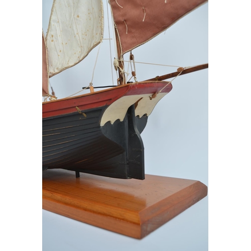 123 - Large static wooden model of The Hastings fishing lugger RX94, built from the vintage and discontinu... 