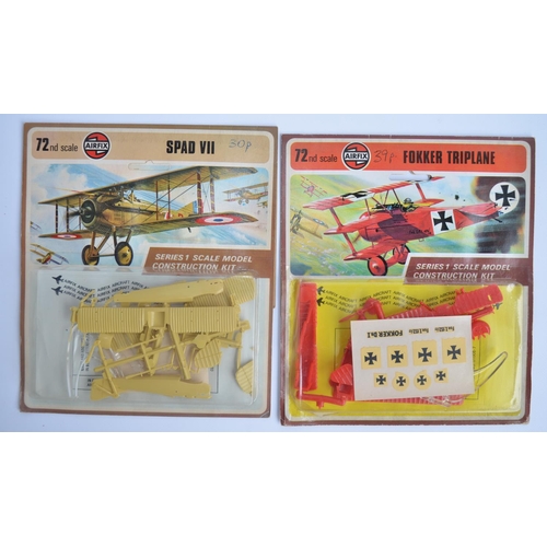 125 - Collection of unbuilt plastic aircraft models, mostly 1/72 scale to include a vintage Airfix red str... 