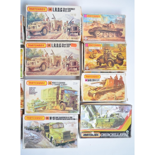 126 - Twenty unbuilt 1/76 scale Matchbox diorama military vehicle kits to include 2x LRDG Chevrolet Willy'... 