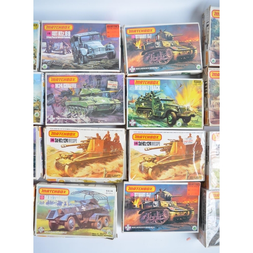 126 - Twenty unbuilt 1/76 scale Matchbox diorama military vehicle kits to include 2x LRDG Chevrolet Willy'... 