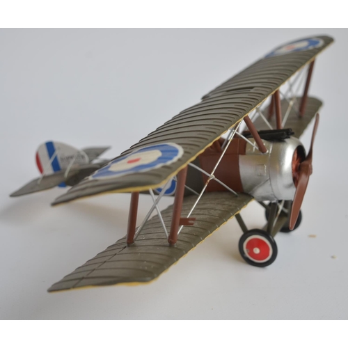 134 - Boxed W Britain's Sopwith F1 Camel World War 1 biplane model with pilot and groundcrew figure. Some ... 