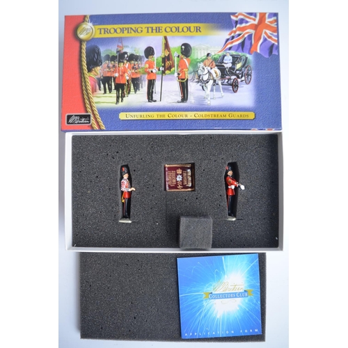 136 - Four boxed W Britain's 1/32 scale Trooping The Colour metal soldier sets to include 40111 Her majest... 