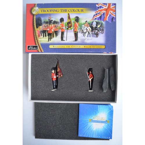 136 - Four boxed W Britain's 1/32 scale Trooping The Colour metal soldier sets to include 40111 Her majest... 