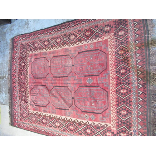 283 - Large red ground Kelim rug, 280cm x 200cm