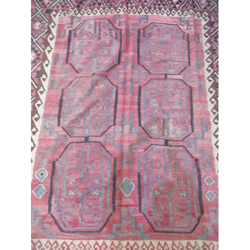 283 - Large red ground Kelim rug, 280cm x 200cm