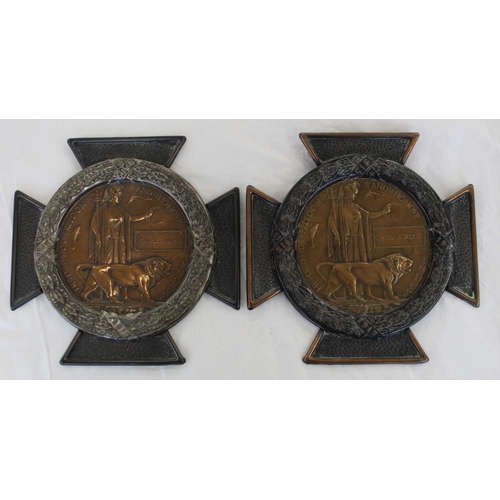 654 - WWI Death Penny to the family of 1509 Pte CHARLES WILKIE of the Northumberland Fusiliers in a crucif... 