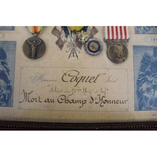 669 - WWI certificate MEDAILLES COMMEMORATIVES of the great war. With the Inter-Allied Victory medal, the ... 