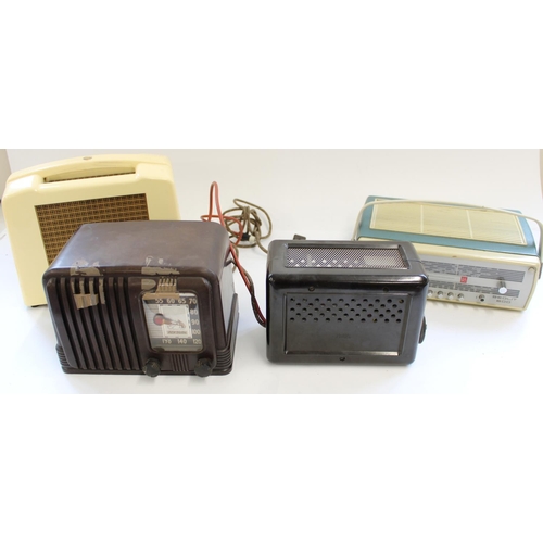 1009 - EKCO Type U215 cream bakelite radio, HMV RCA Victor brown bakelite radio, GEC bakelite radio and a B... 