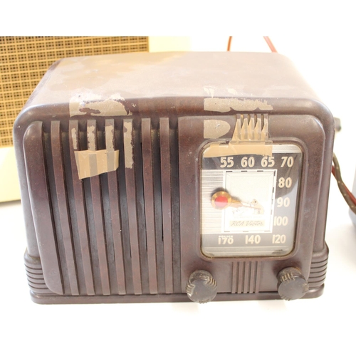 1009 - EKCO Type U215 cream bakelite radio, HMV RCA Victor brown bakelite radio, GEC bakelite radio and a B... 