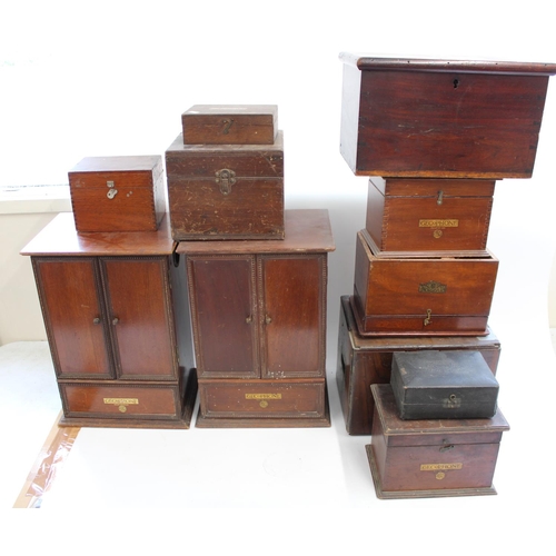 1011 - Large collection of early to mid C20th radio and telephone cases incl. Gecophone BBC cases etc. (qty... 