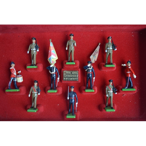 142 - W Britain's metal cast boxed set 5189, The 22nd Cheshire Regiment with booklet, contents in near min... 